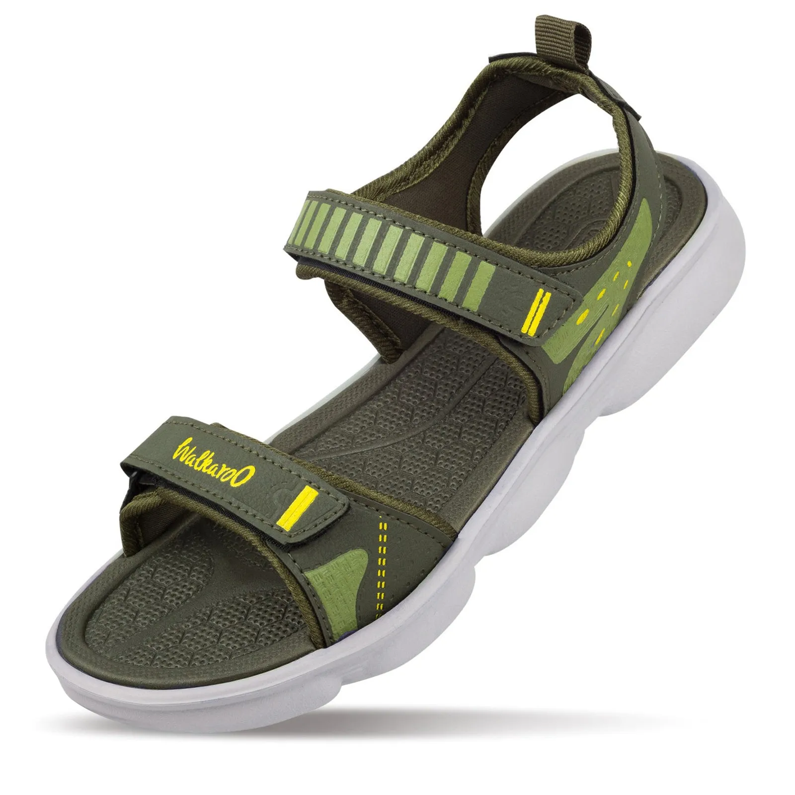 Walkaroo Boys Strappy Floater Sandals  - WC4376 Olive Green