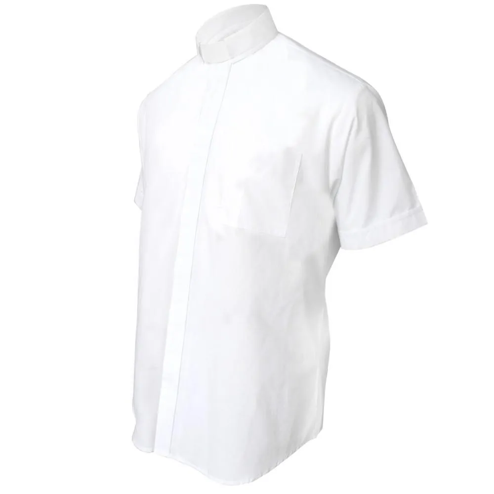 White Short Sleeve Clergy Shirt