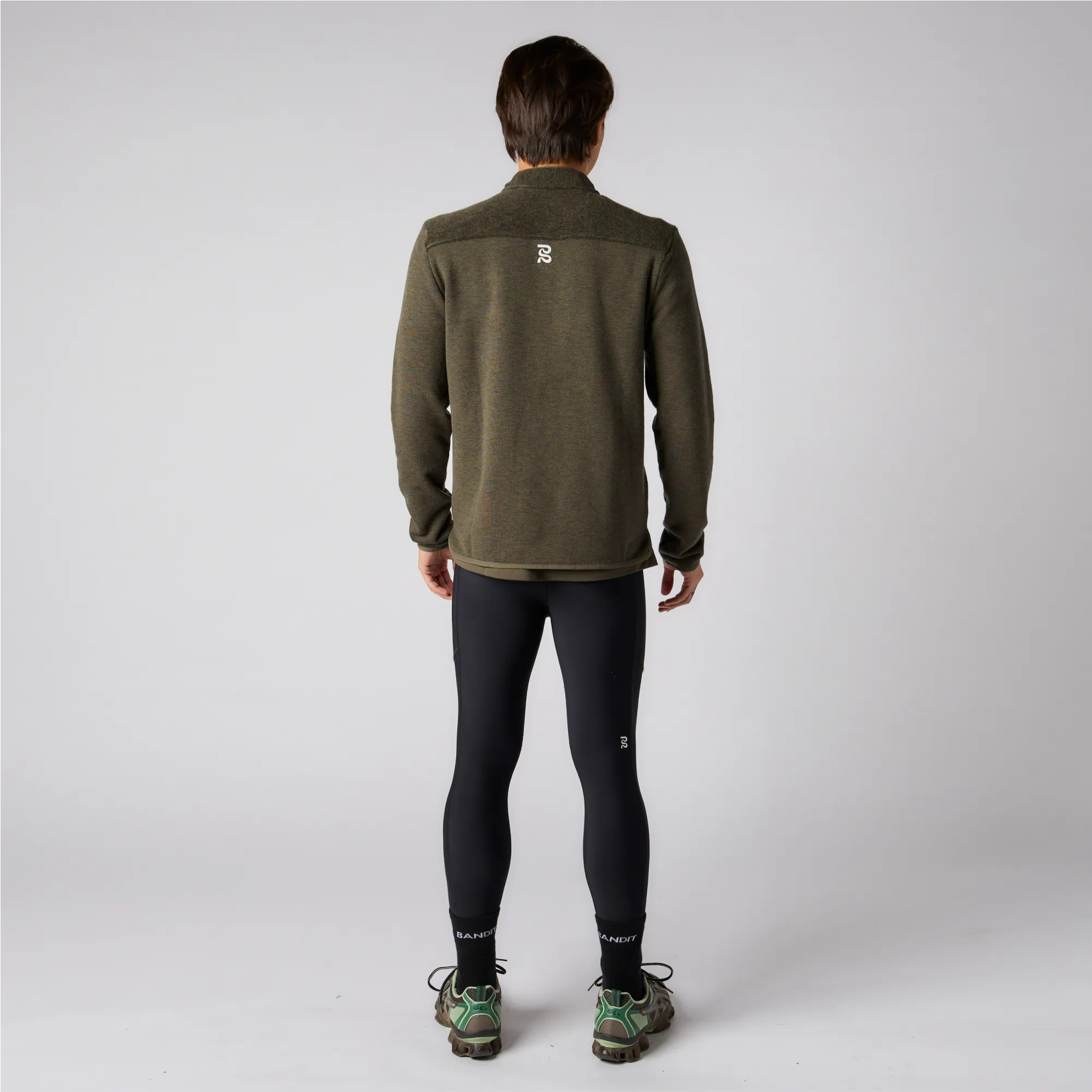 Wool Terry Quarter Zip Pullover - Men's, Olive