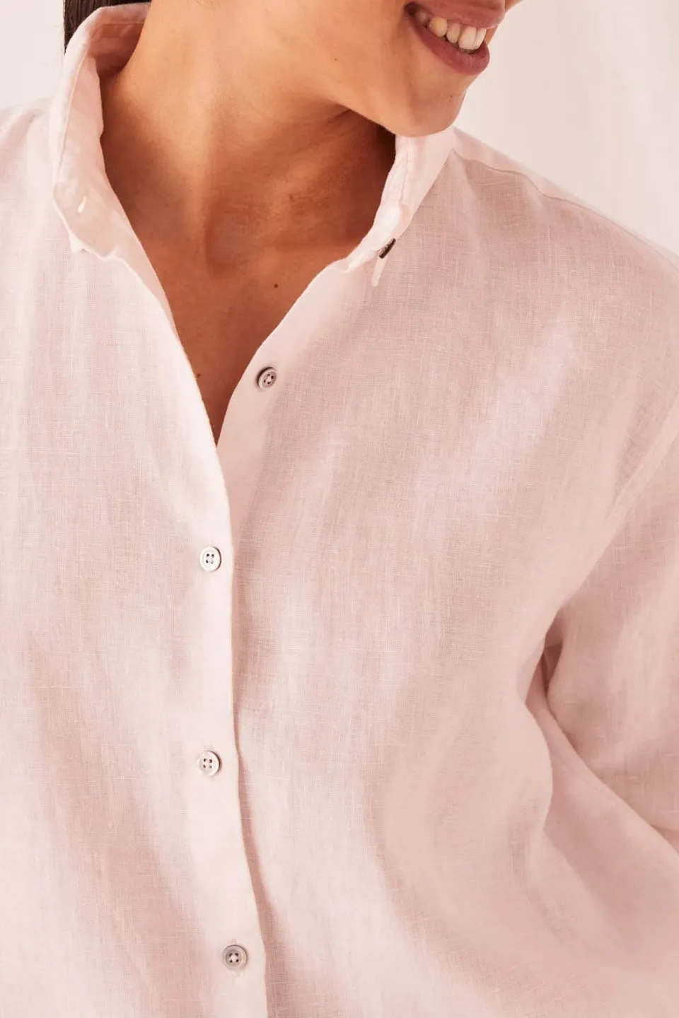 Xander Pink Dew Linen Shirt