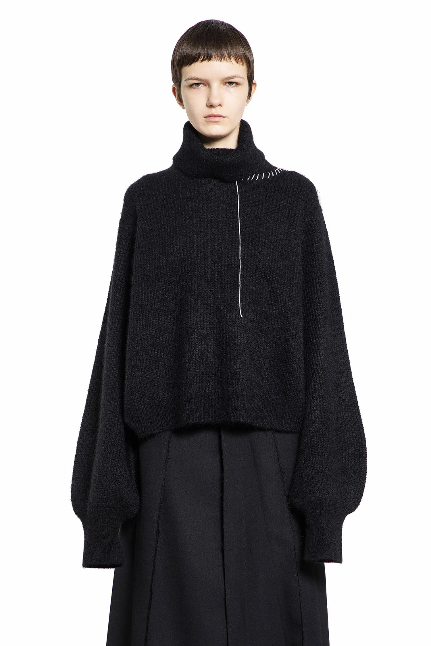 YOHJI YAMAMOTO WOMAN BLACK KNITWEAR