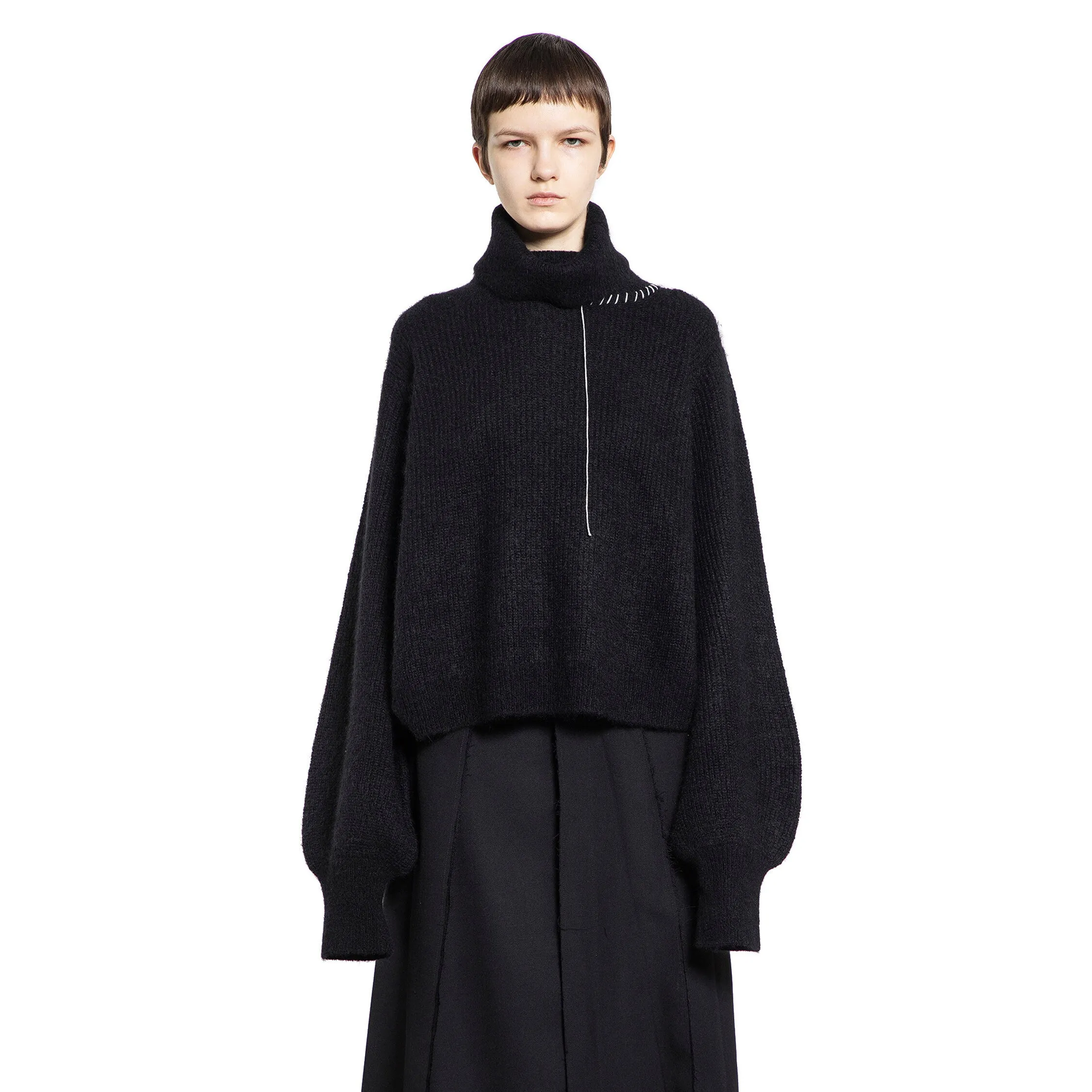 YOHJI YAMAMOTO WOMAN BLACK KNITWEAR